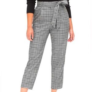 Gap High Rise Plaid Tie-Waist Pants
